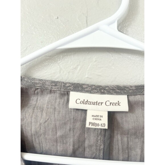 Coldwater Creek Jacket Size Medium Petite 100% Linen Gray Journey New NWT $89 - Picture 3 of 10